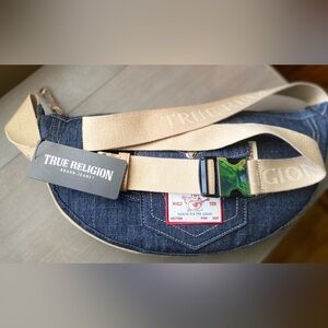 🔥NWT True Religion Utility Hobo Denim Bag w/ Shoulder Crossbody Strap HorseShoe